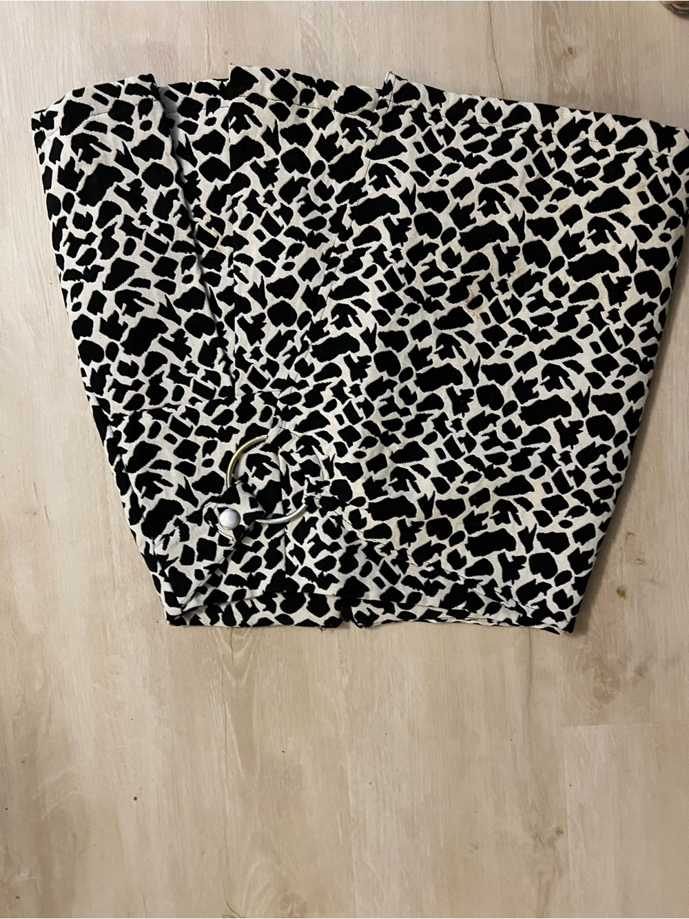 ASOS Black and White Animal-Print Pencil Skirt with Ring Accent